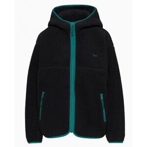 Aritzia TNA Fleece Hoodie Bigfoot Polar Full Zip Size SMALL Black Sherpa